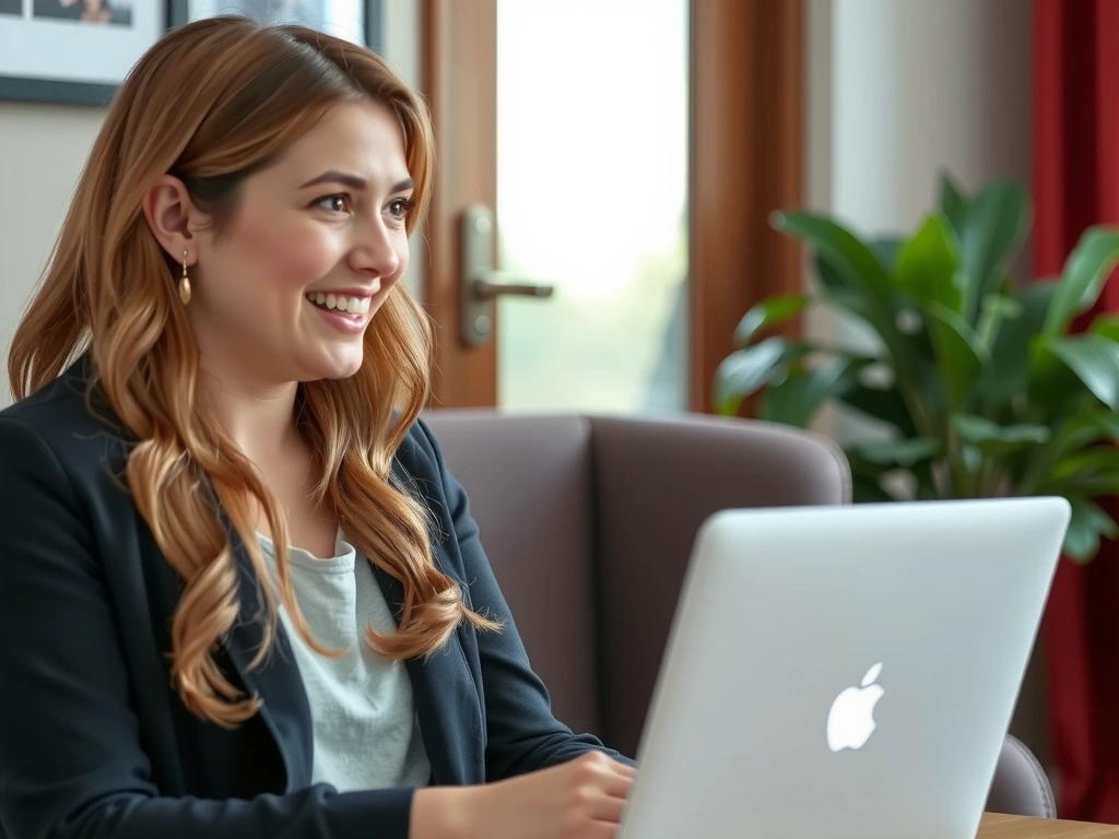 Frau bei Online-Beratung am Laptop