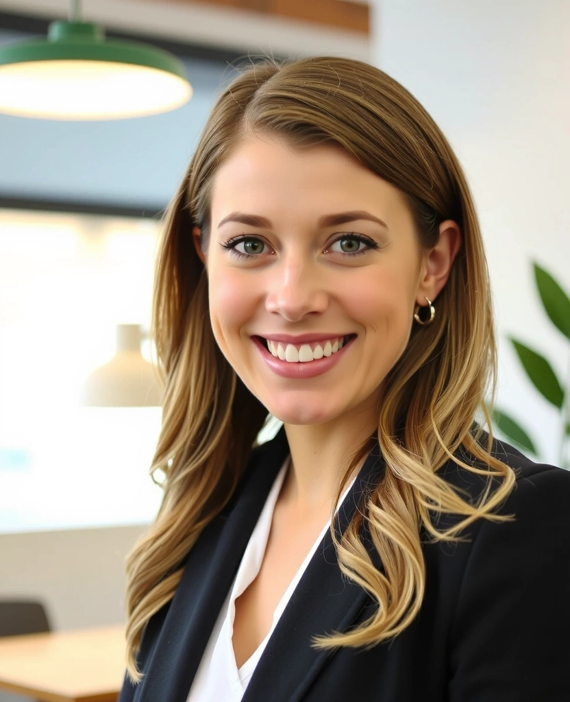 Professionelles Porträt von Dr. Anna Schneider, einer zertifizierten Ernährungsberaterin, lächelnd und zugänglich.